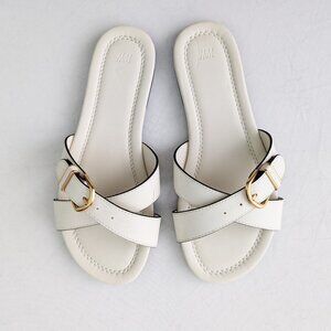 H&M shoes sandals, size 37, cream / gold, NEW